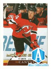 2020-21 UD Series 2 Young Guns Canvas C214 Ty Smith Devils